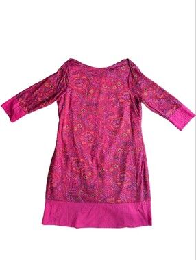 Vintage Isaac Mizrahi For Target Pink Paisley Dress 16 Plus Artsy Colorful